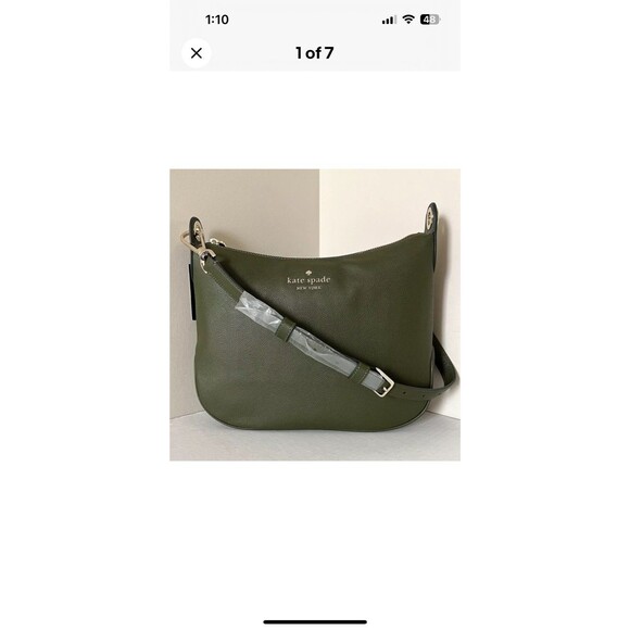 New Kate Spade Rosie Large Crossbody Pebbled Leather Enchanted Green - Picture 1 of 9